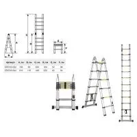 STARTUL (ST9723-032), Лестница телескопическая двухсекц. алюм. 160/320см 12,5кг